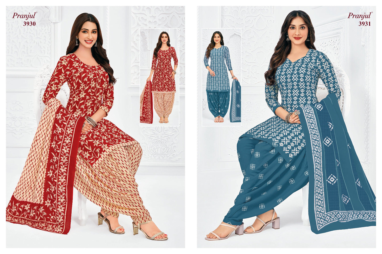 Priyanshi Vol 39 Pranjul Readymade Cotton Patiyala Suits Wholesaler India