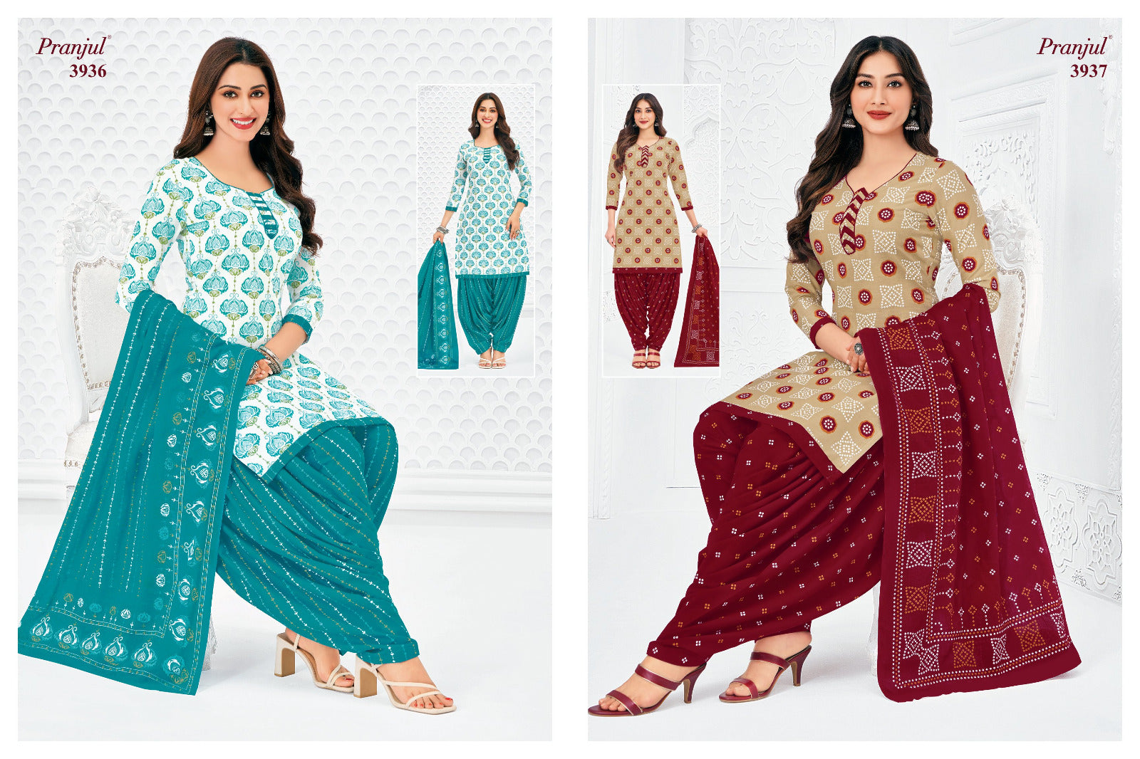 Priyanshi Vol 39 Pranjul Readymade Cotton Patiyala Suits Wholesaler India