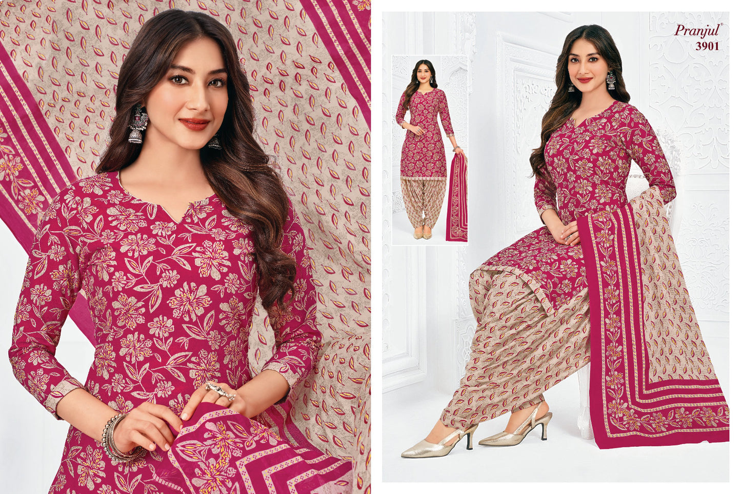Priyanshi Vol 39 Pranjul Readymade Cotton Patiyala Suits Wholesaler India