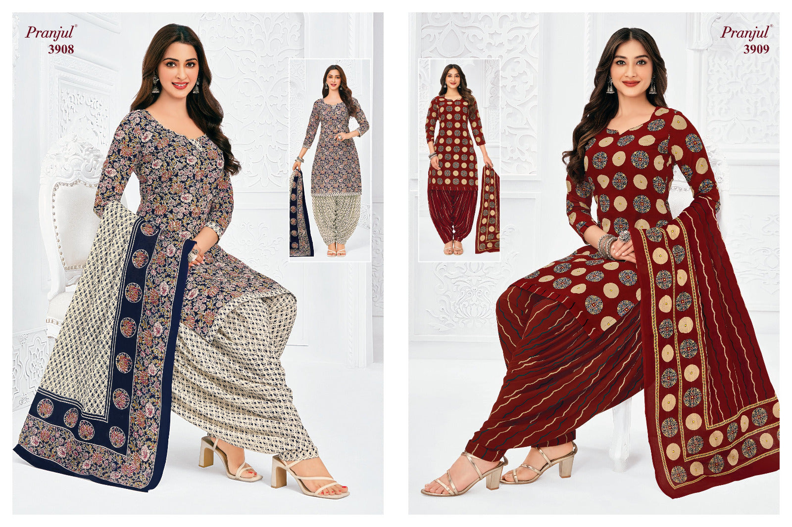 Priyanshi Vol 39 Pranjul Readymade Cotton Patiyala Suits Wholesaler India