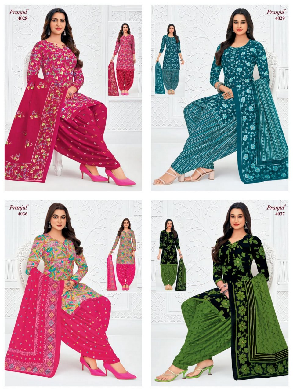 Priyanshi Vol 40 Pranjul Readymade Cotton Patiyala Suits Wholesaler Ahmedabad