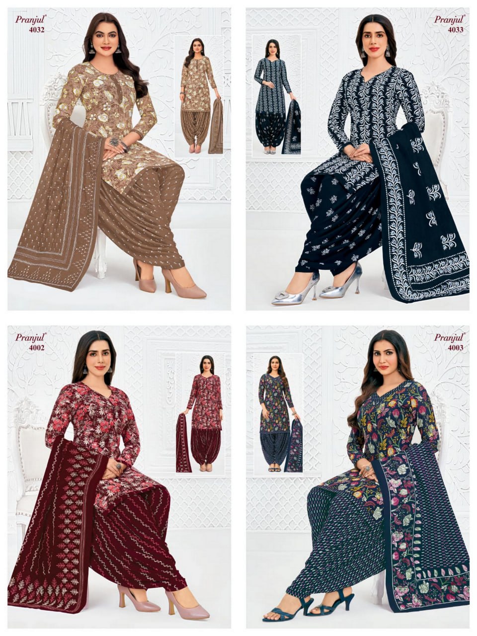 Priyanshi Vol 40 Pranjul Readymade Cotton Patiyala Suits Wholesaler Ahmedabad