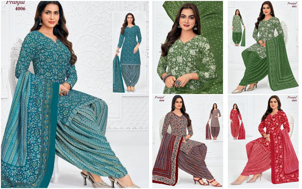 Priyanshi Vol 40 Pranjul Readymade Cotton Patiyala Suits Wholesaler Ahmedabad