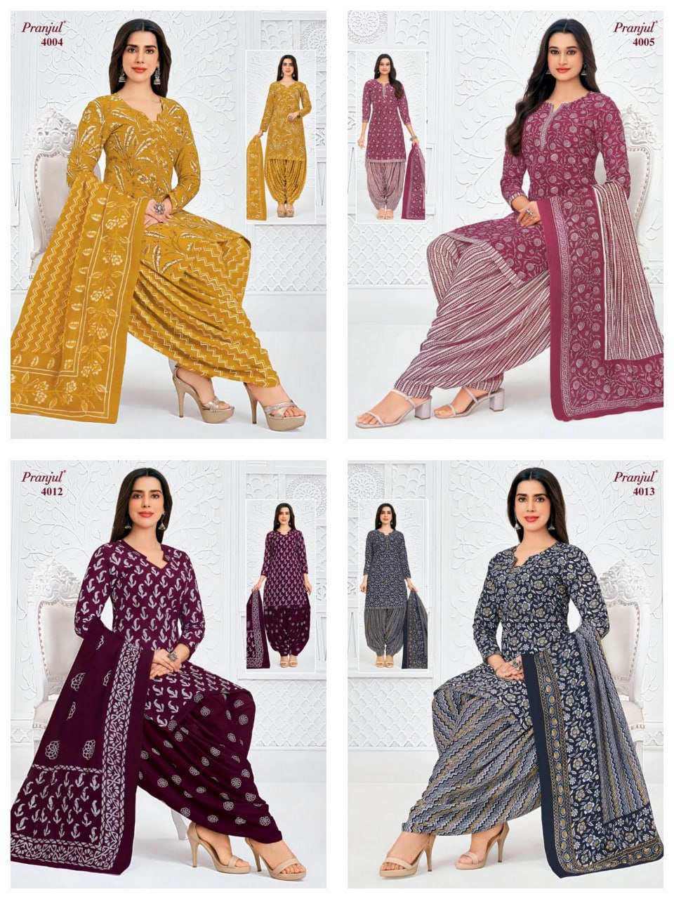 Priyanshi Vol 40 Pranjul Readymade Cotton Patiyala Suits Wholesaler Ahmedabad