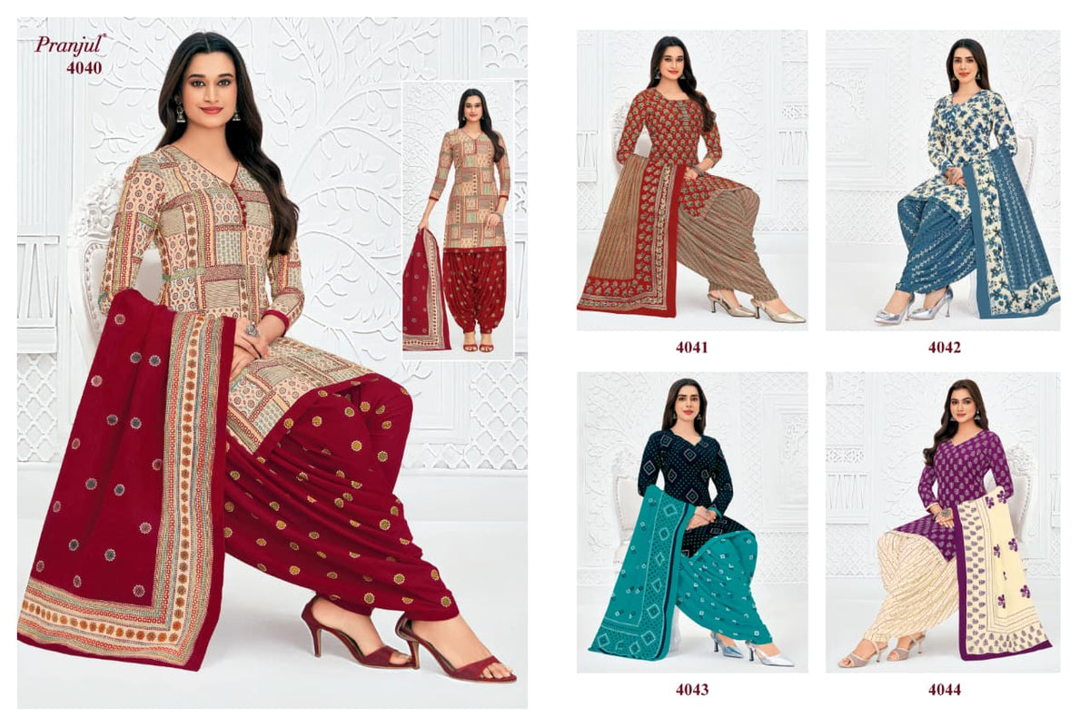 Priyanshi Vol 40 Pranjul Readymade Cotton Patiyala Suits Wholesaler Ahmedabad