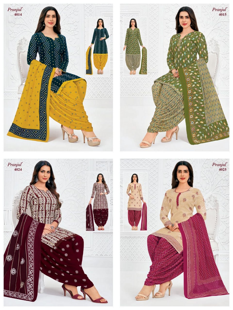 Priyanshi Vol 40 Pranjul Readymade Cotton Patiyala Suits Wholesaler Ahmedabad
