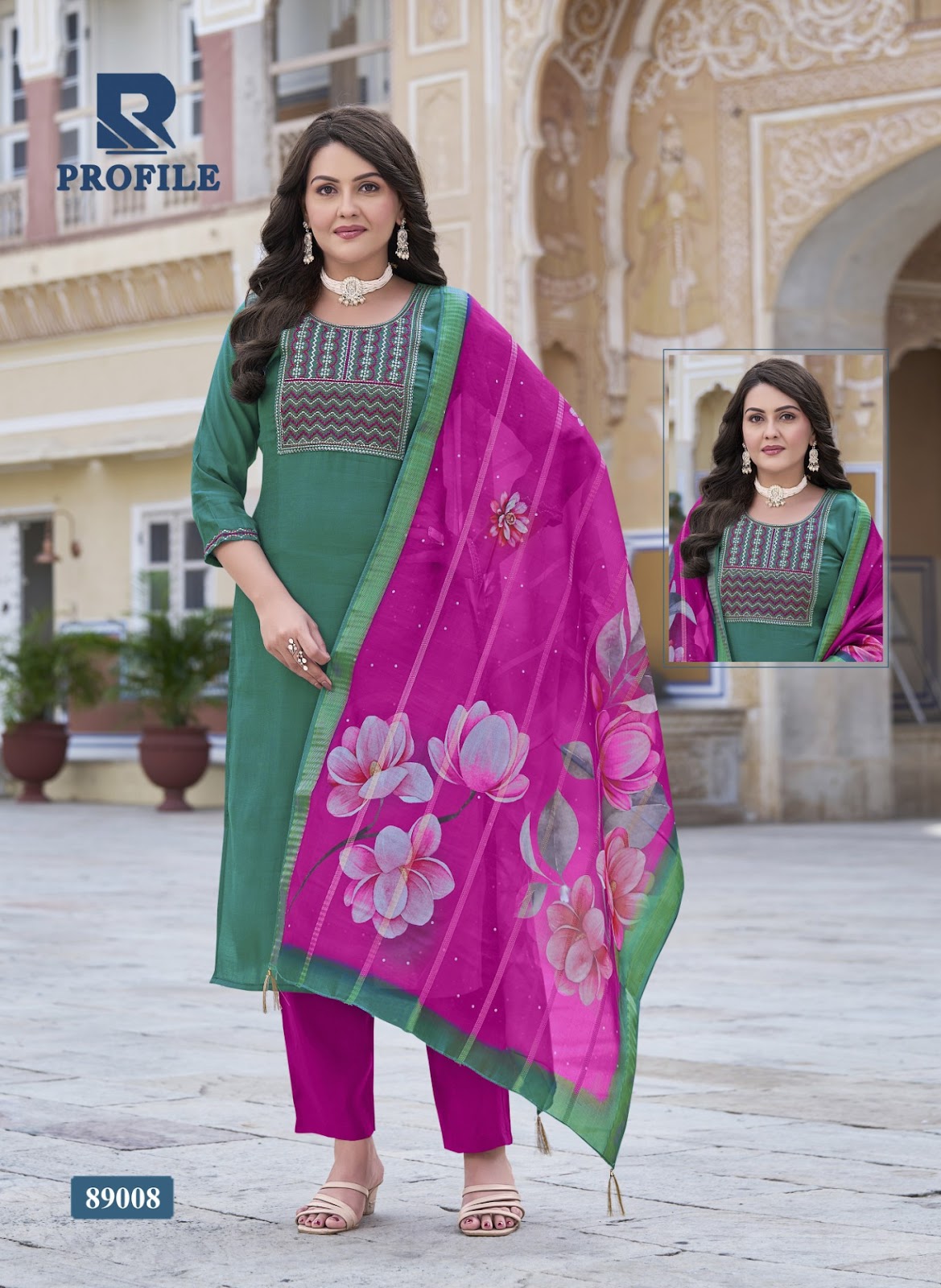 Profile Raashi Two Tone Readymade Pant Style Suits Wholesaler Ahmedabad