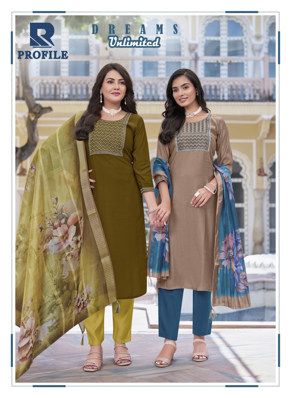 Profile Raashi Two Tone Readymade Pant Style Suits Wholesaler Ahmedabad