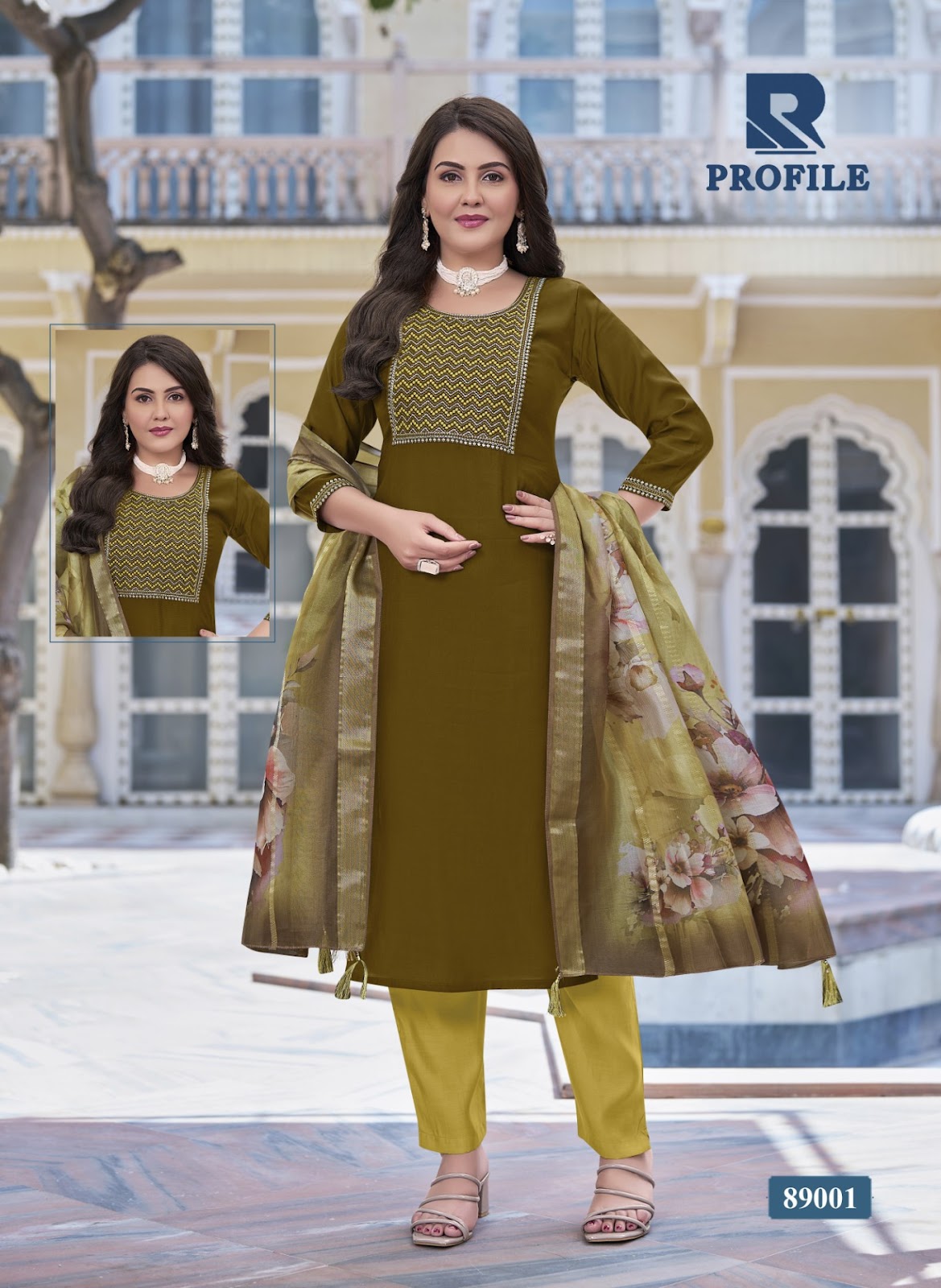 Profile Raashi Two Tone Readymade Pant Style Suits Wholesaler Ahmedabad