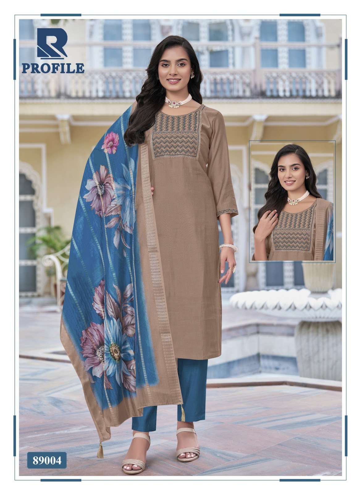 Profile Raashi Two Tone Readymade Pant Style Suits Wholesaler Ahmedabad