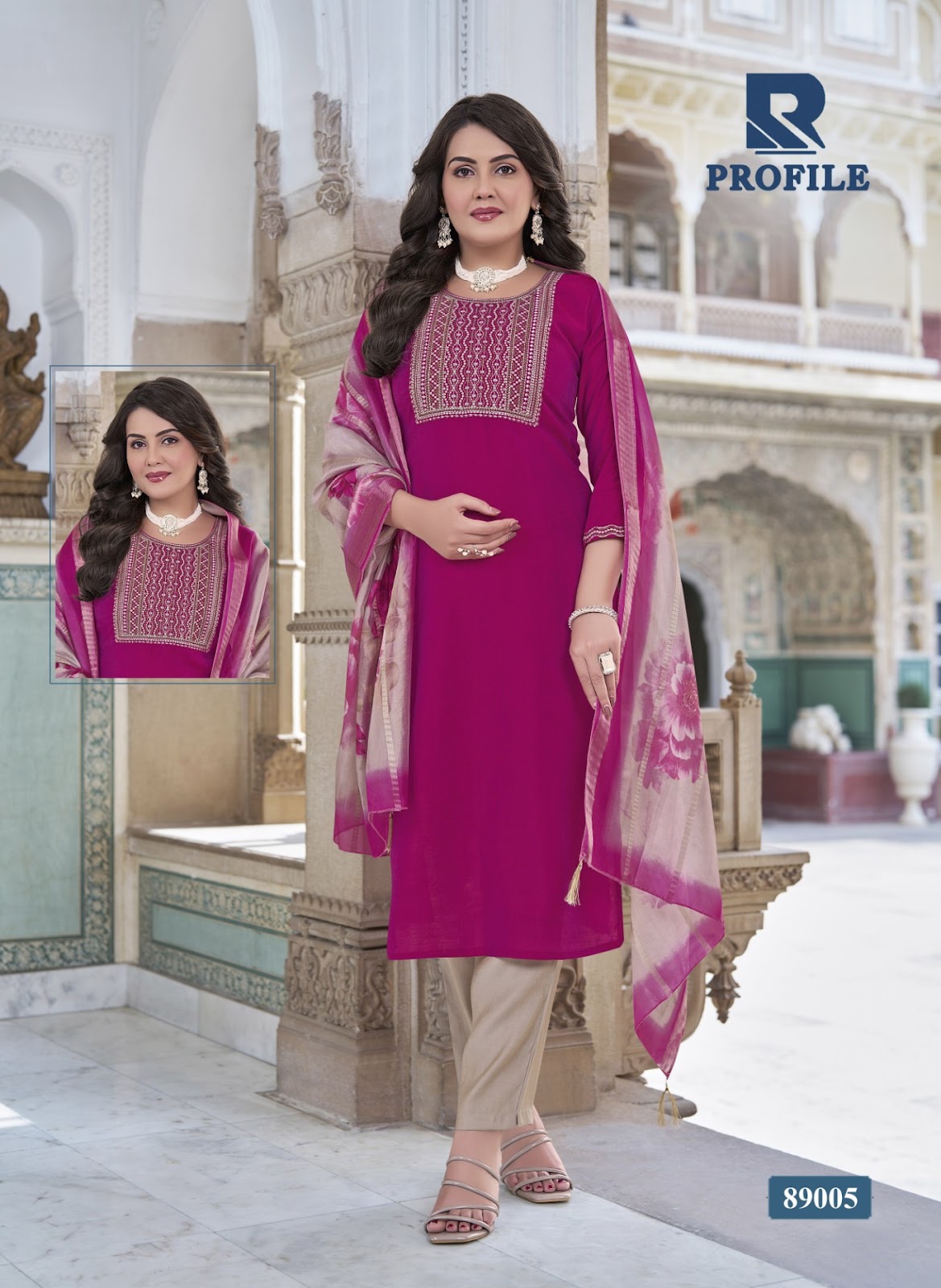 Profile Raashi Two Tone Readymade Pant Style Suits Wholesaler Ahmedabad