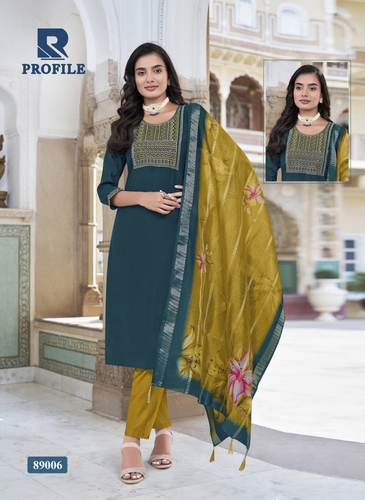 Profile Raashi Two Tone Readymade Pant Style Suits Wholesaler Ahmedabad