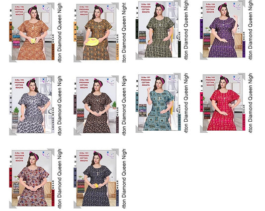 Proshan Cotton Diamond Queen Meghya Night Gowns Supplier India