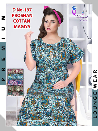 Proshan Cotton Diamond Queen Meghya Night Gowns Supplier India