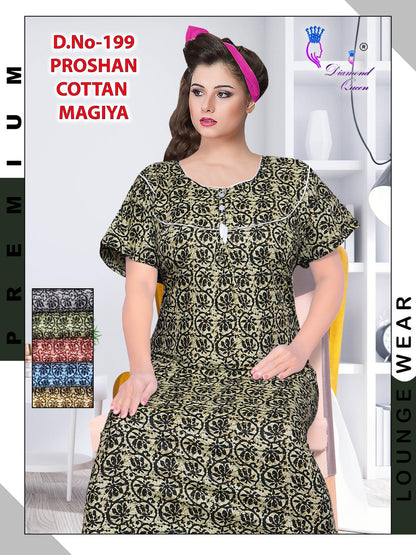 Proshan Cotton Diamond Queen Meghya Night Gowns Supplier India