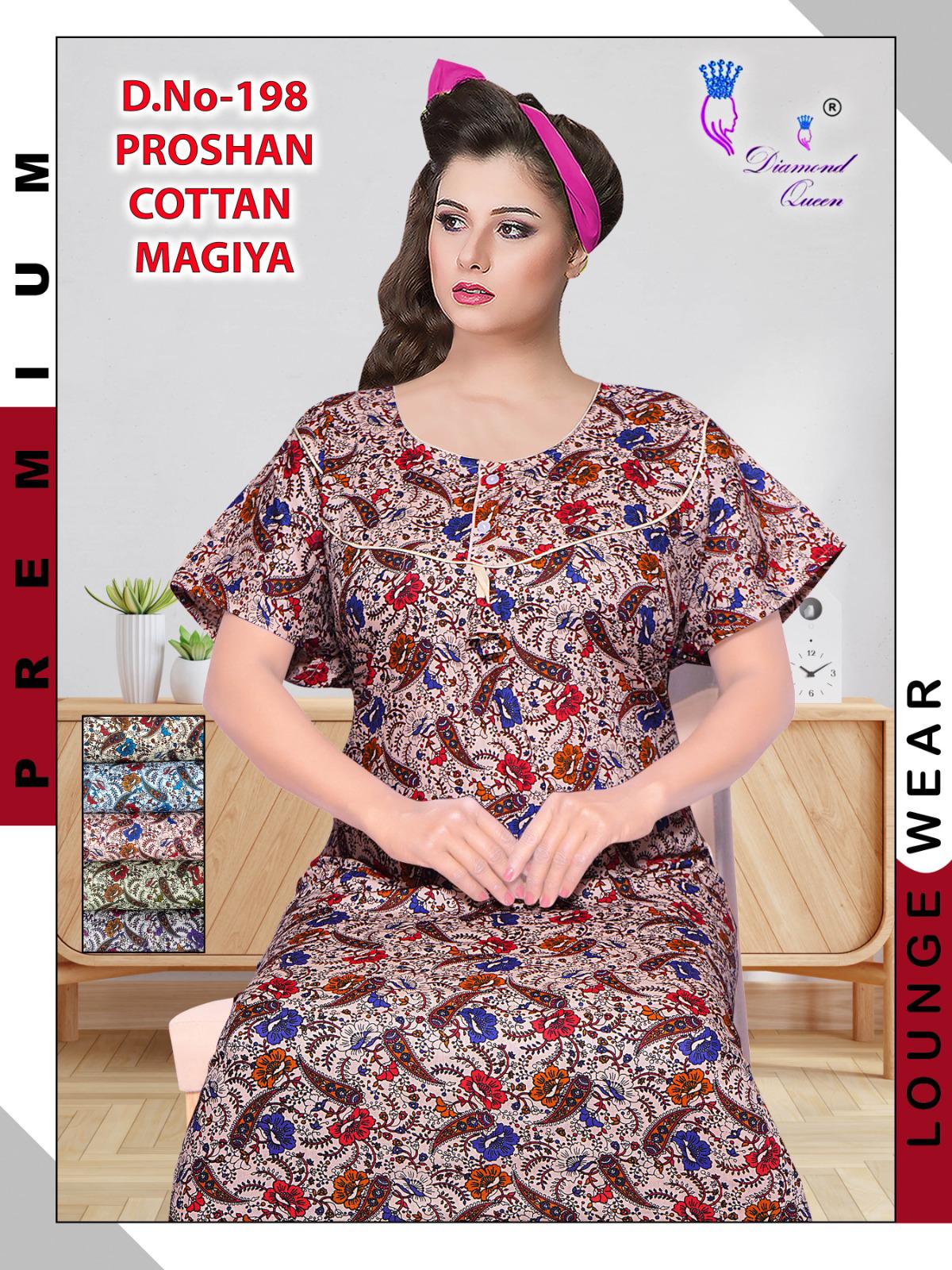 Proshan Cotton Diamond Queen Meghya Night Gowns Supplier India