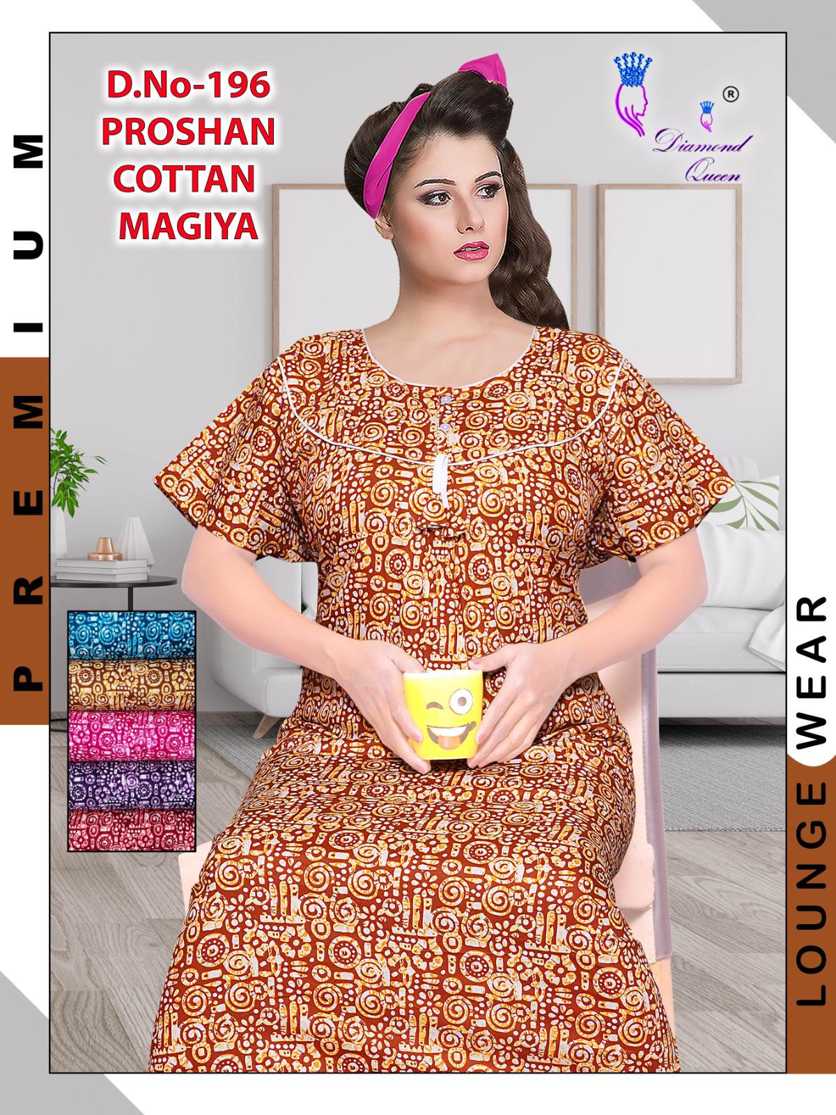 Proshan Cotton Diamond Queen Meghya Night Gowns Supplier India