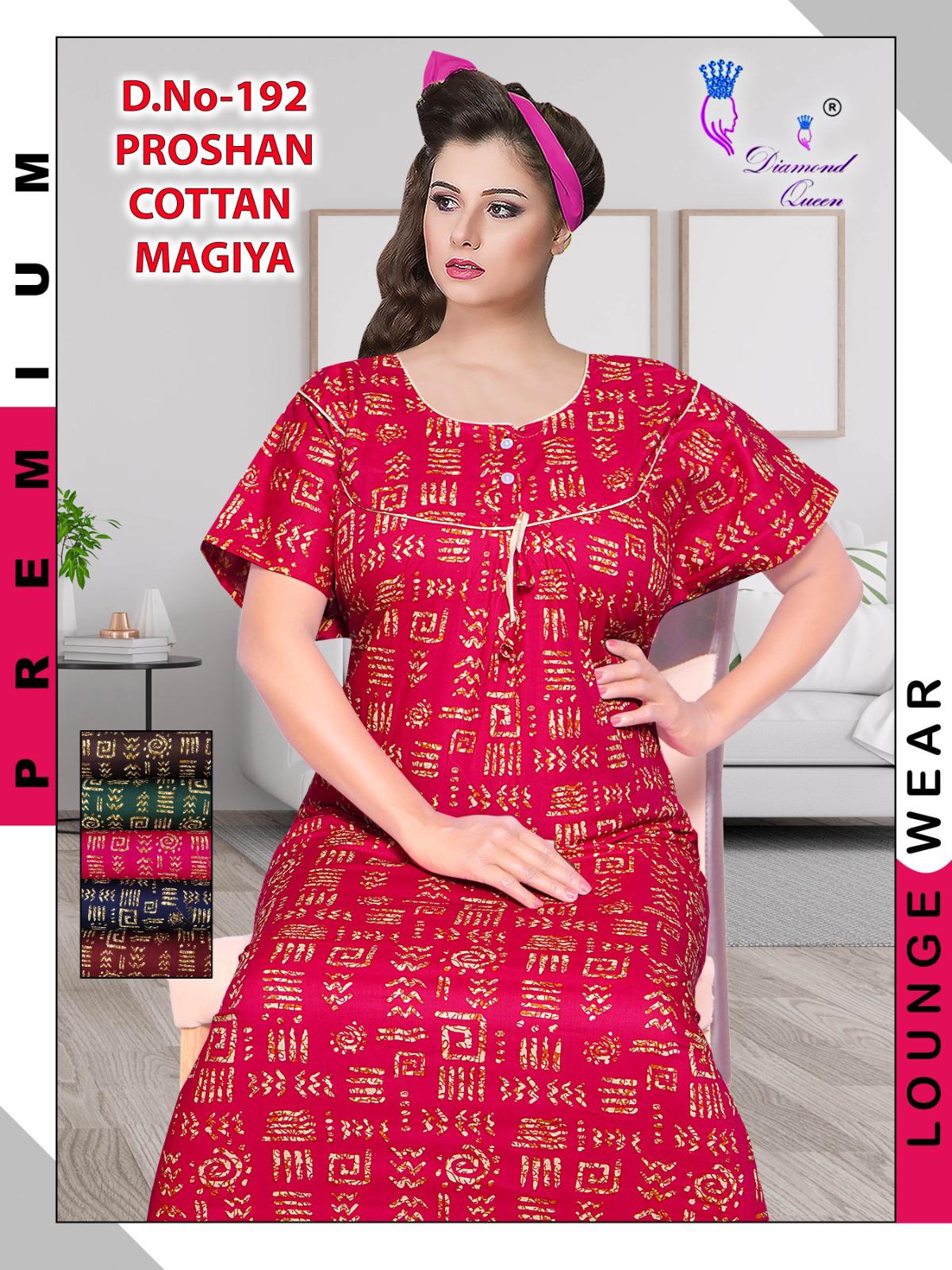 Proshan Cotton Diamond Queen Meghya Night Gowns Supplier India