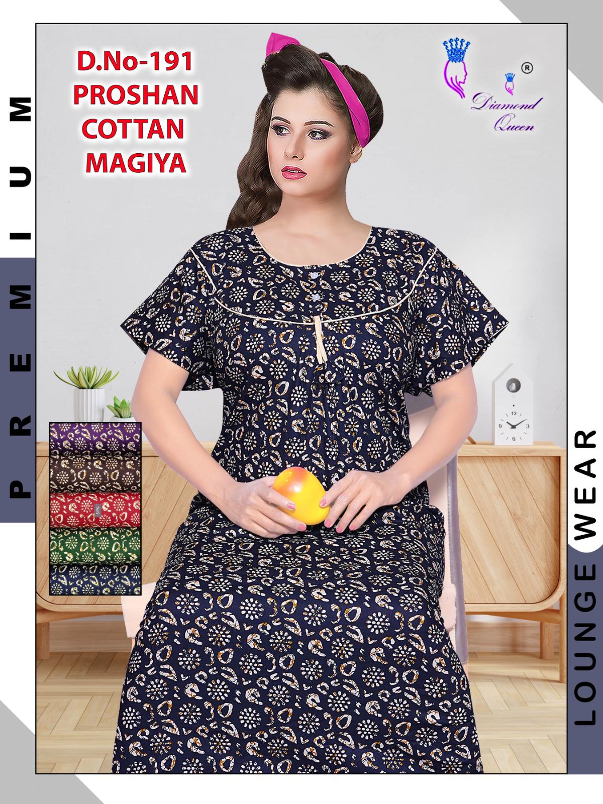 Proshan Cotton Diamond Queen Meghya Night Gowns Supplier India