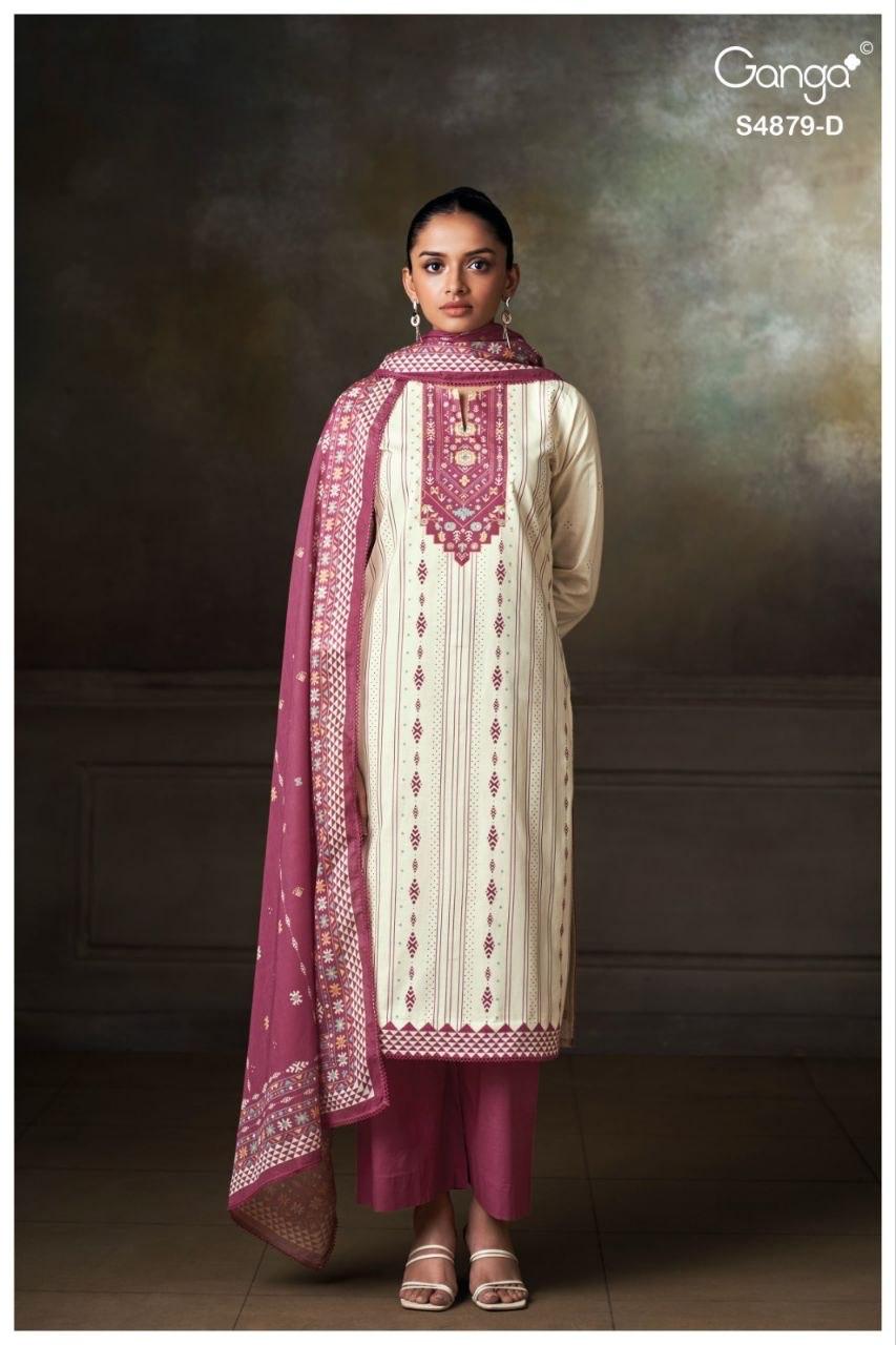 Pryael 4879 Ganga Cotton Pant Style Suits Supplier Ahmedabad