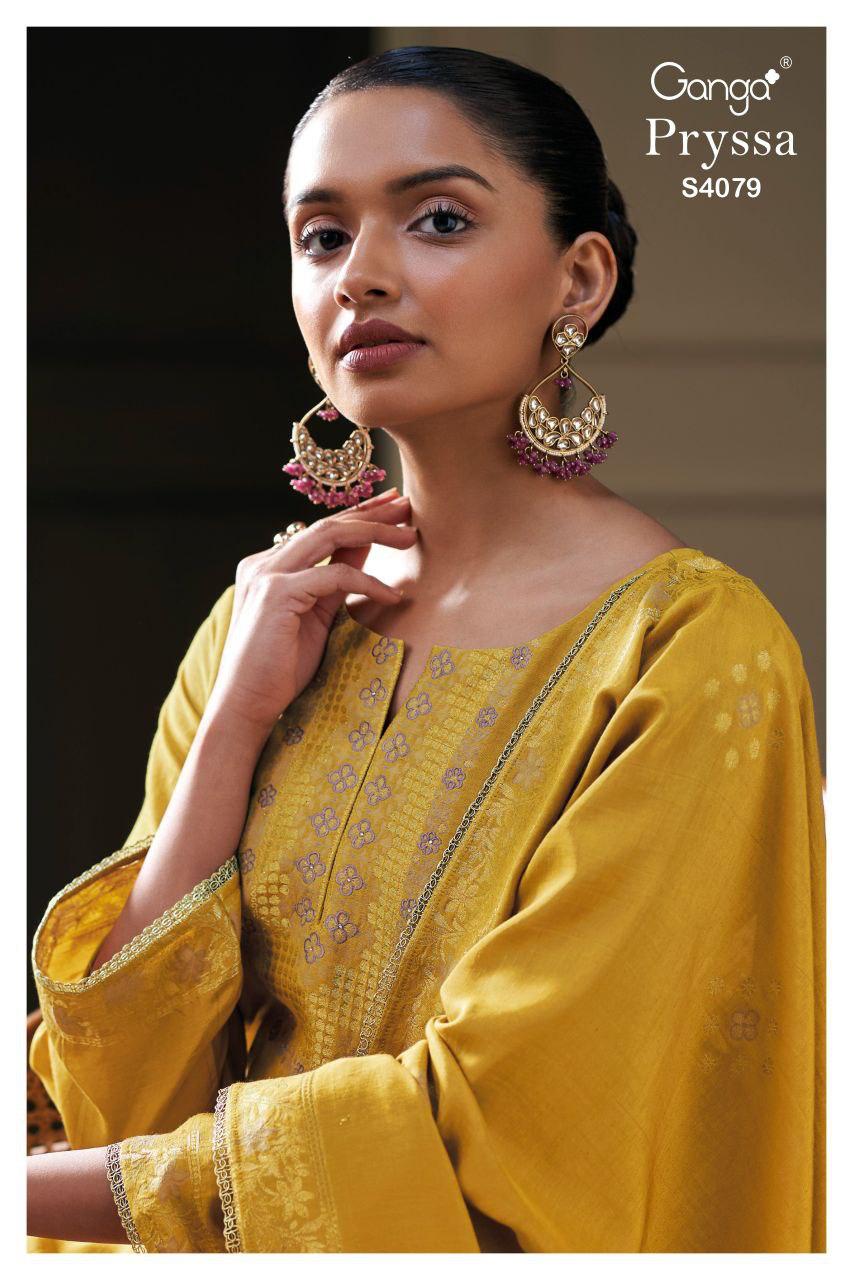 Pryssa 4079 Ganga Bemberg Silk Plazzo Style Suits Supplier Ahmedabad