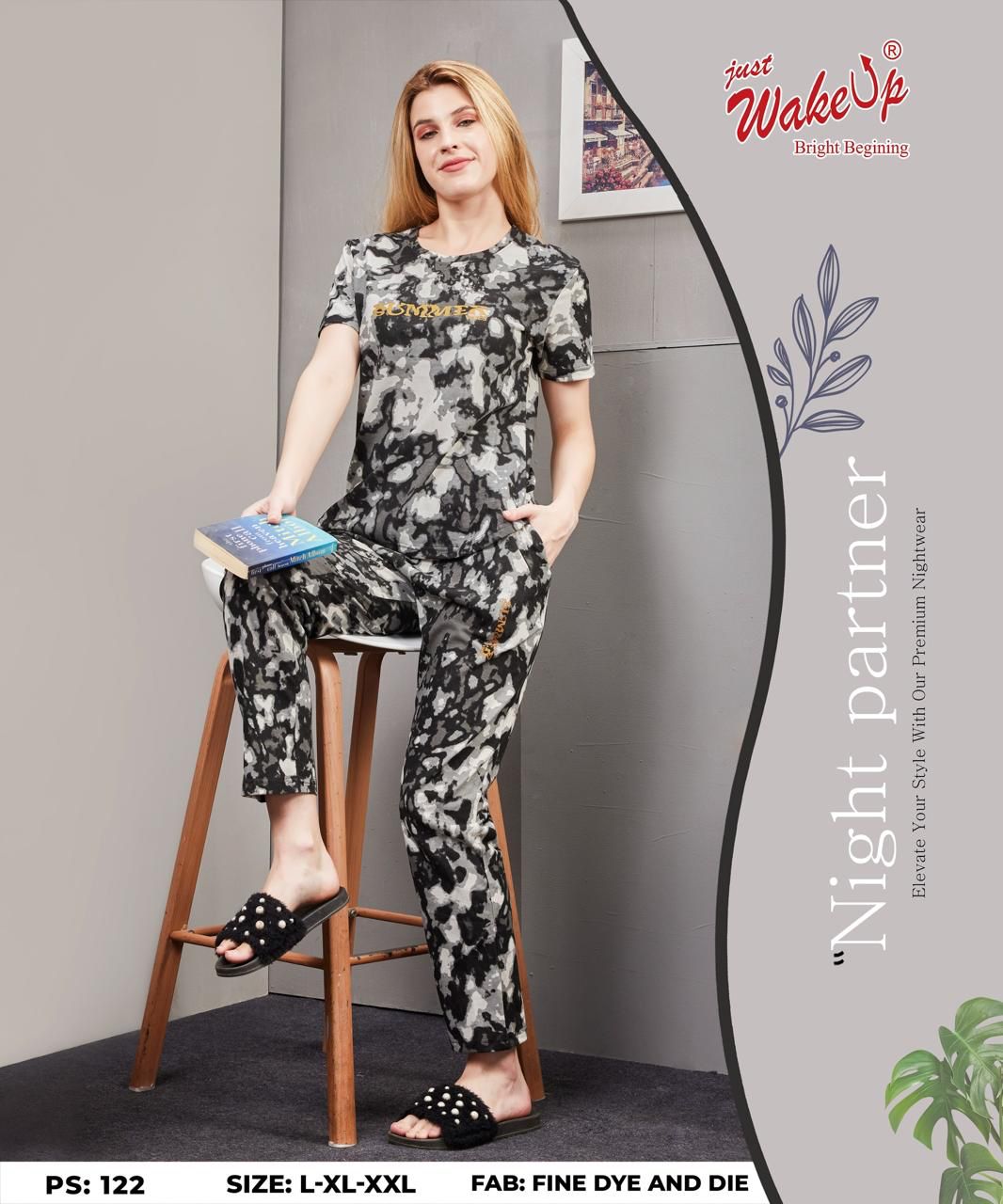 Ps 122 Wakeup Tie Dye Pyjama Night Suits Wholesale Price