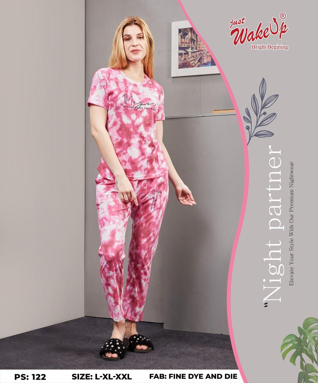 Ps 122 Wakeup Tie Dye Pyjama Night Suits Wholesale Price