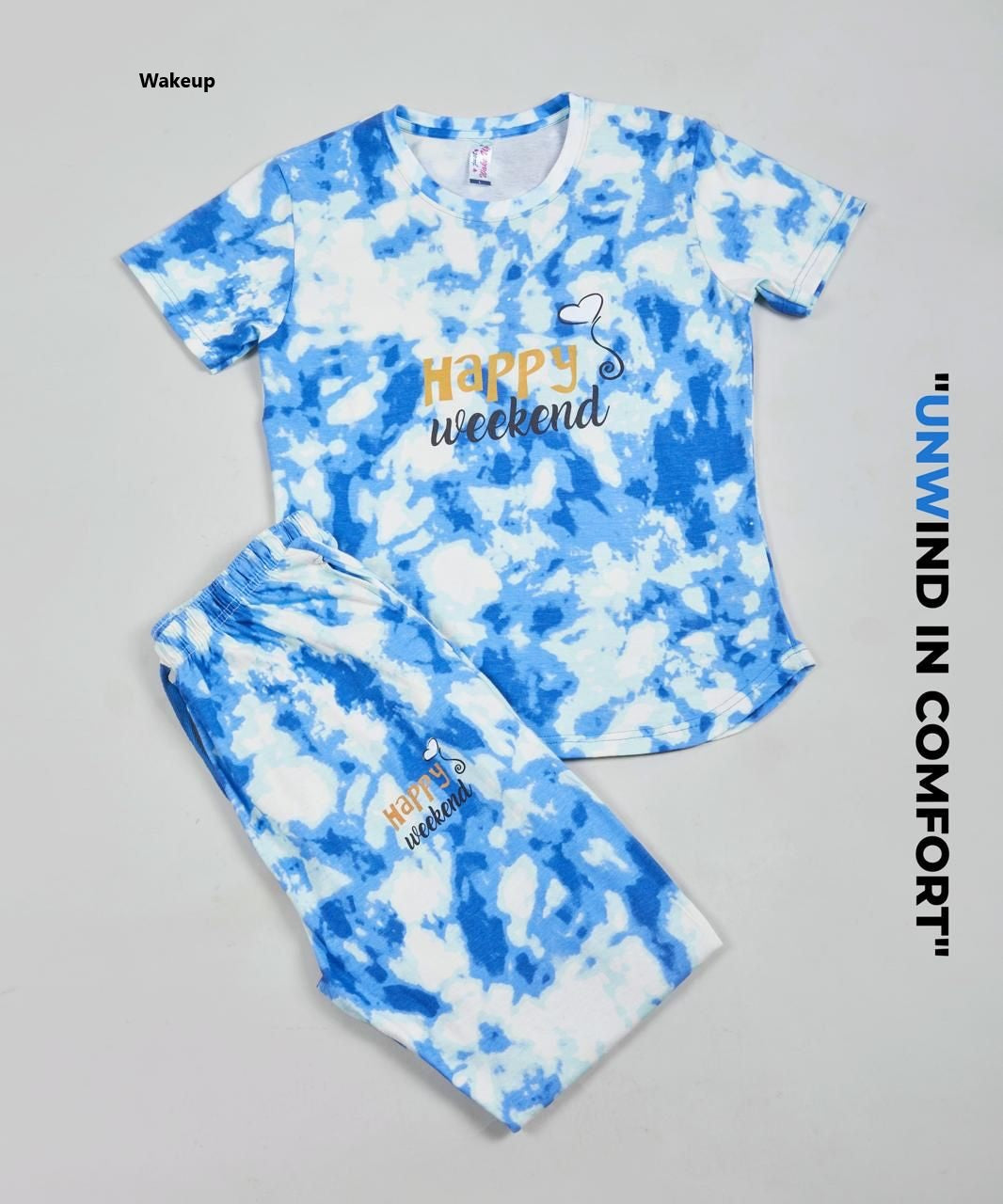 Ps 122 Wakeup Tie Dye Pyjama Night Suits Wholesale Price