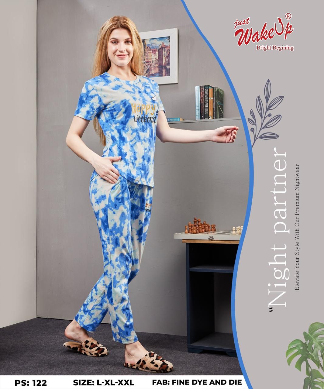 Ps 122 Wakeup Tie Dye Pyjama Night Suits Wholesale Price