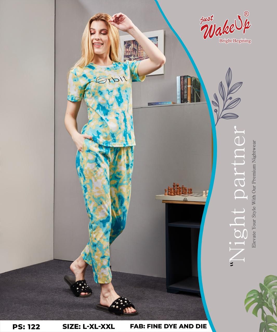 Ps 122 Wakeup Tie Dye Pyjama Night Suits Wholesale Price