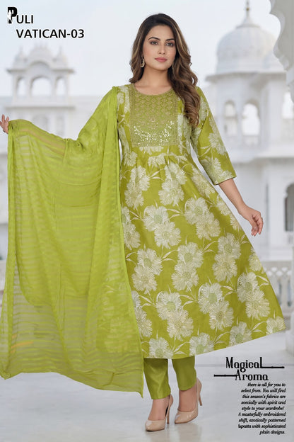 Puli Prmnt Vatican Feeding Readymade Suit Wholesaler Ahmedabad