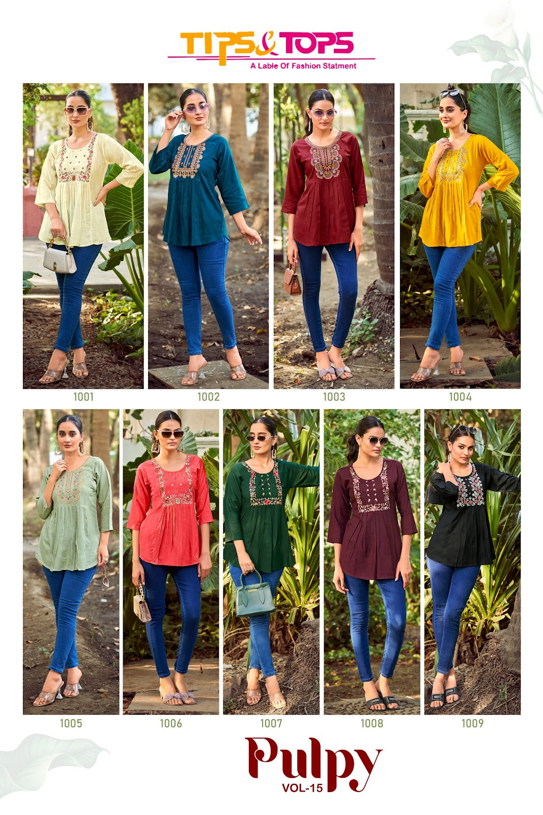 Pulpy Vol 15 Tips Tops Rayon 16Kg Stylish Short Tops Supplier Gujarat