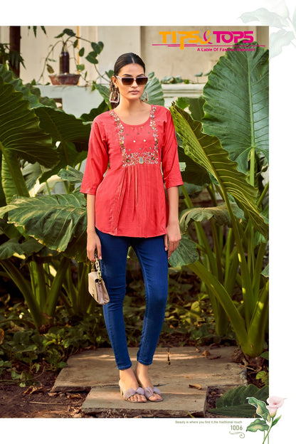 Pulpy Vol 15 Tips Tops Rayon 16Kg Stylish Short Tops Supplier Gujarat