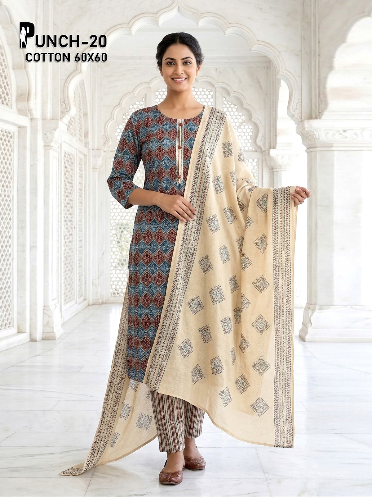 Punch 1604 Premnath Cambric Readymade Cotton Pant Suits Wholesale Price