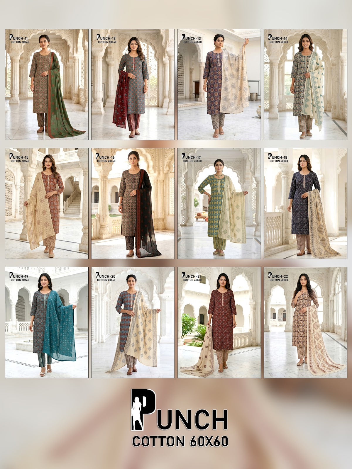 Punch 1604 Premnath Cambric Readymade Cotton Pant Suits Wholesale Price