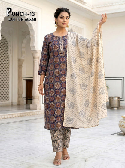 Punch 1604 Premnath Cambric Readymade Cotton Pant Suits Wholesale Price