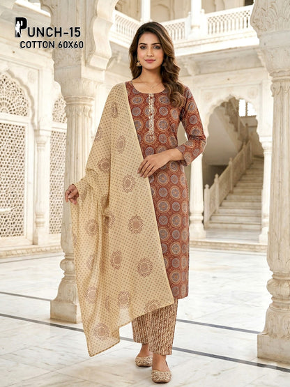 Punch 1604 Premnath Cambric Readymade Cotton Pant Suits Wholesale Price