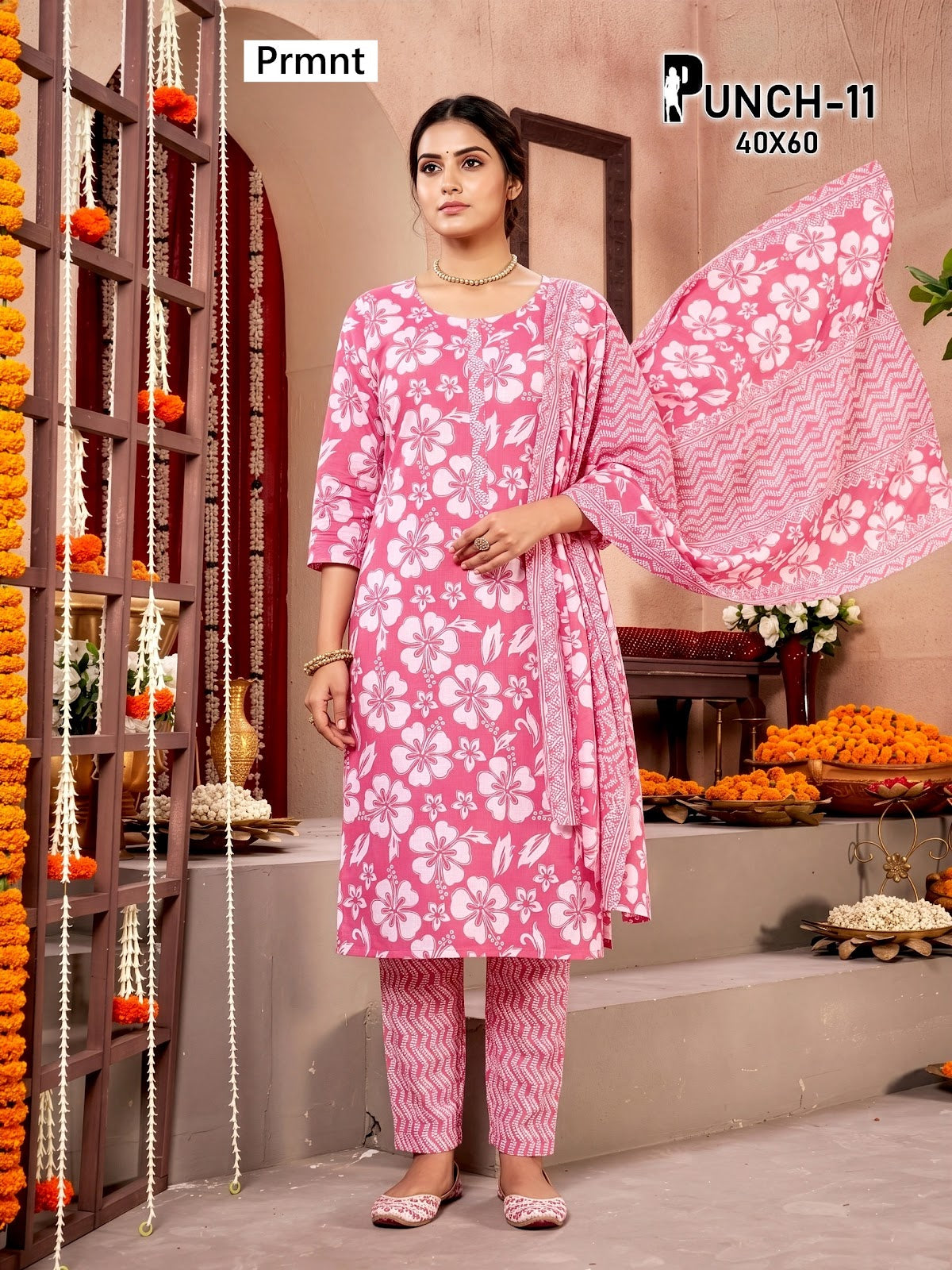 Punch Prmnt Readymade Cotton Pant Suits Manufacturer