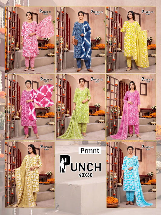 Punch Prmnt Readymade Cotton Pant Suits Manufacturer