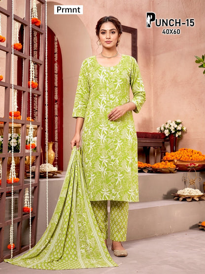 Punch Prmnt Readymade Cotton Pant Suits Manufacturer