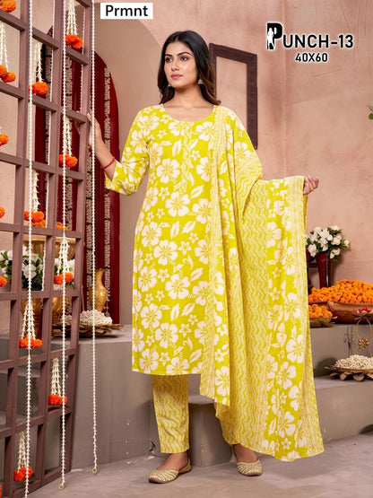 Punch Prmnt Readymade Cotton Pant Suits Manufacturer