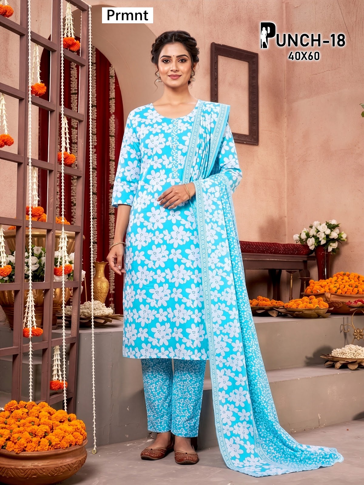 Punch Prmnt Readymade Cotton Pant Suits Manufacturer