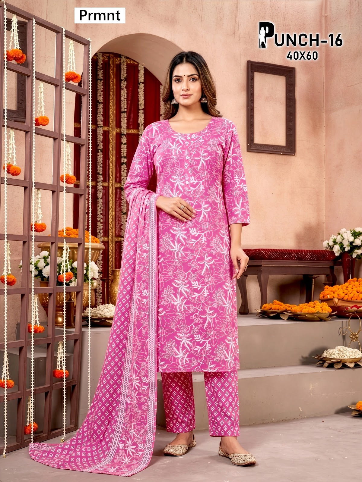Punch Prmnt Readymade Cotton Pant Suits Manufacturer