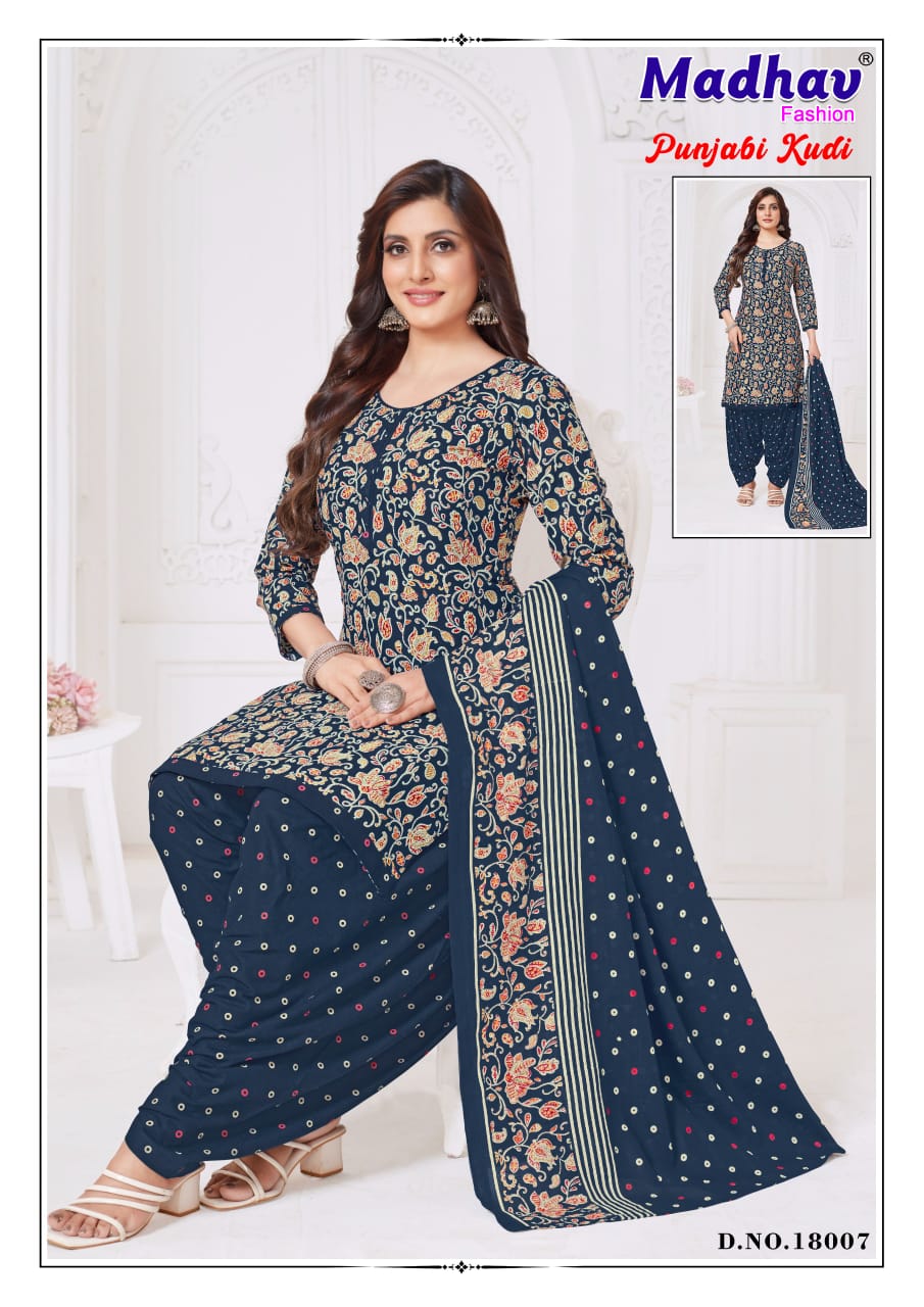Punjabi Kudi Vol 18 Madhav Fashion Cotton Dress Material Exporter India