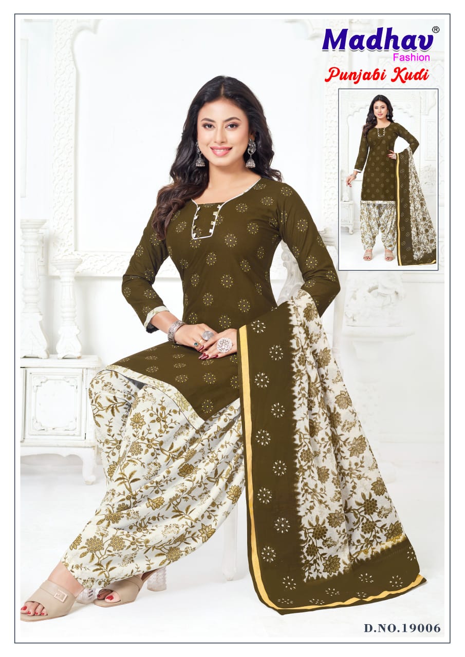 Punjabi Kudi Vol 19 Madhav Fashion Cotton Dress Material Wholesale Rate