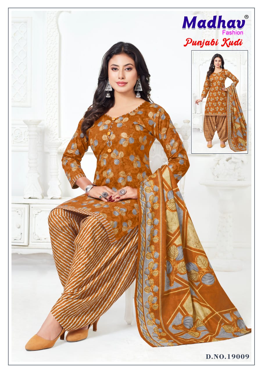 Punjabi Kudi Vol 19 Madhav Fashion Cotton Dress Material Wholesale Rate
