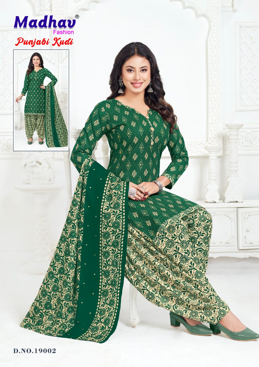 Punjabi Kudi Vol 19 Madhav Fashion Cotton Dress Material Wholesale Rate
