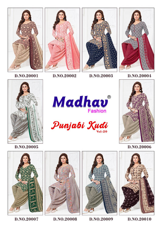 Punjabi Kudi Vol 20 Madhav Fashion Cotton Dress Material Wholesale Rate