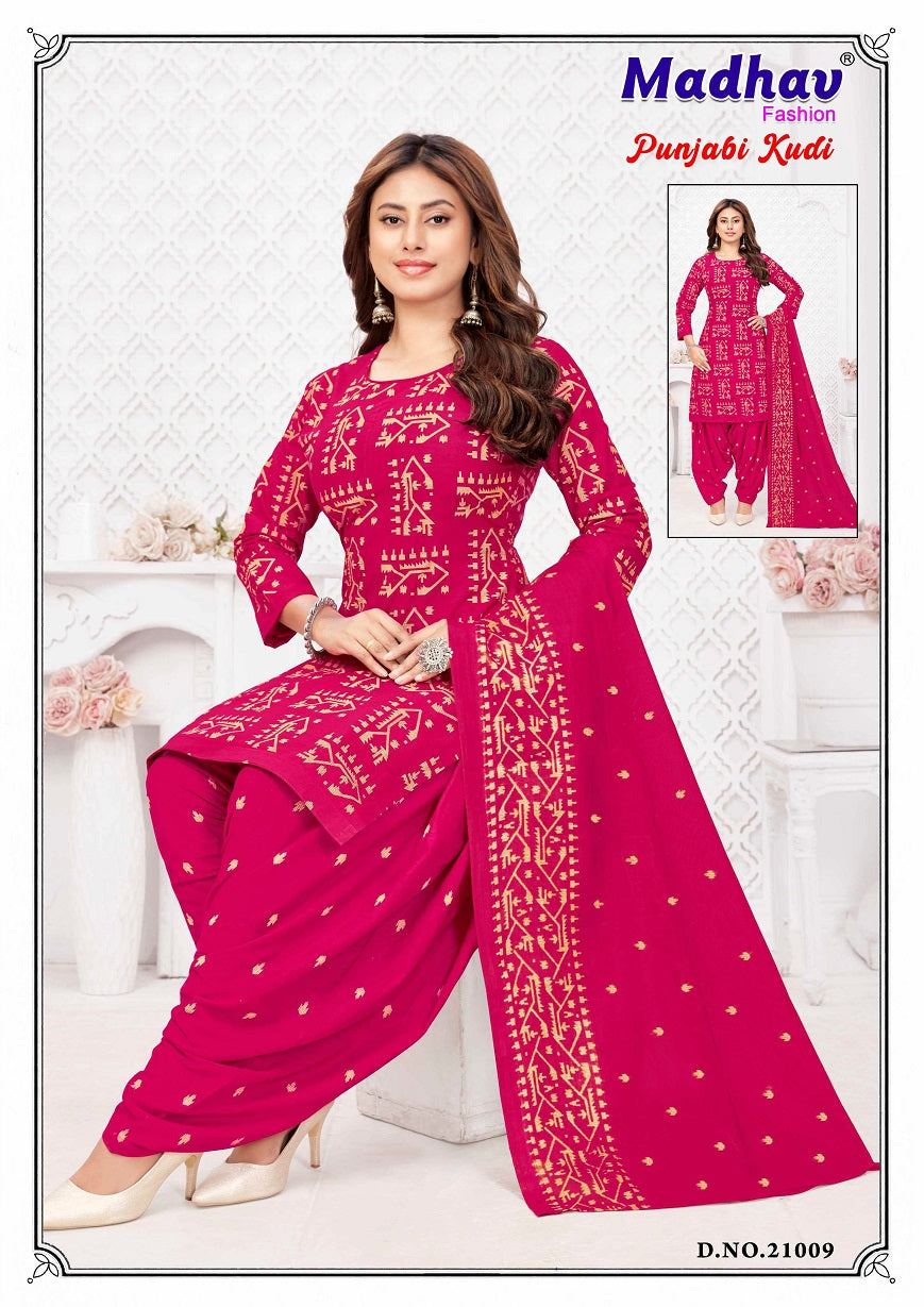 Punjabi Kudi Vol 21 Madhav Fashion Cotton Dress Material Manufacturer India