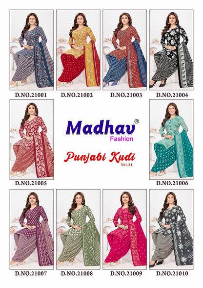 Punjabi Kudi Vol 21 Madhav Fashion Cotton Dress Material Manufacturer India